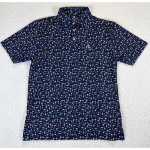 Rhoback Performance Polo Shirt Navy Blue Cocktail Mens Medium